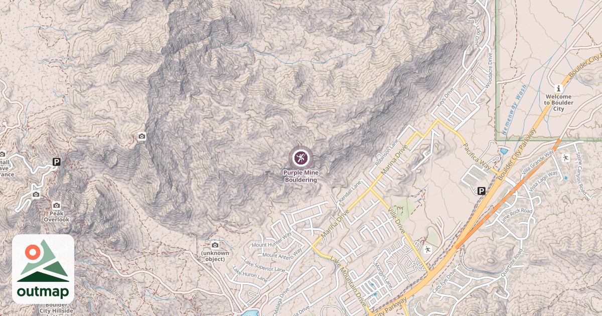 Map of Purple Mine Bouldering