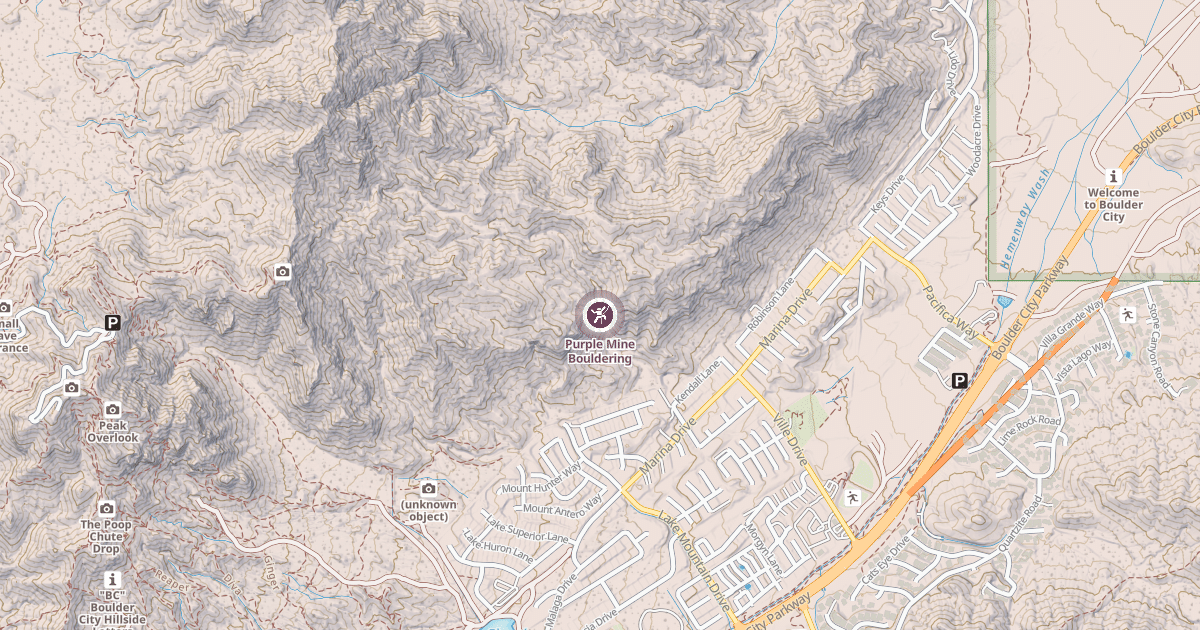 Map preview of Purple Mine Bouldering