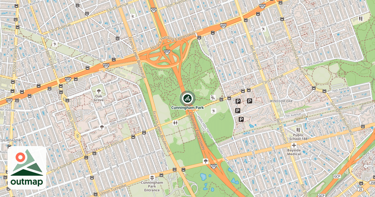 Map of Cunningham Park
