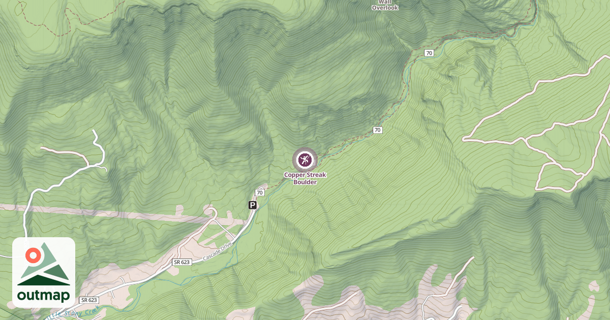 Map of Copper Streak Boulder