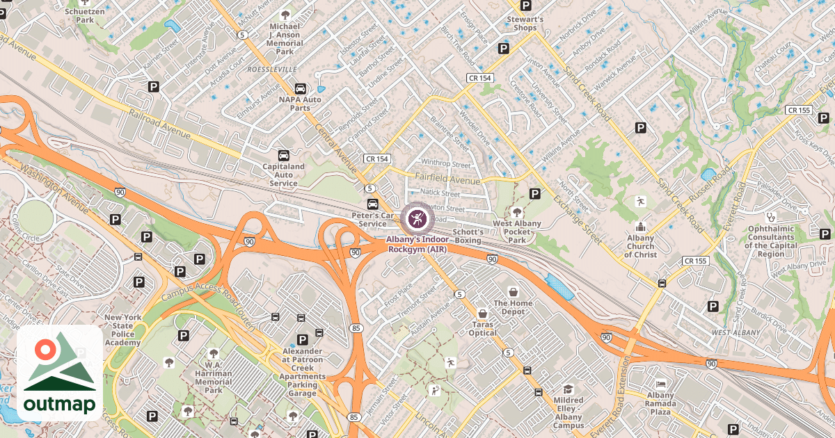 Map of Albany's Indoor Rockgym (AIR)
