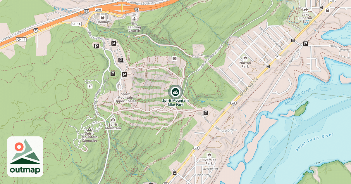 Map of Spirit Mountain Bike Park