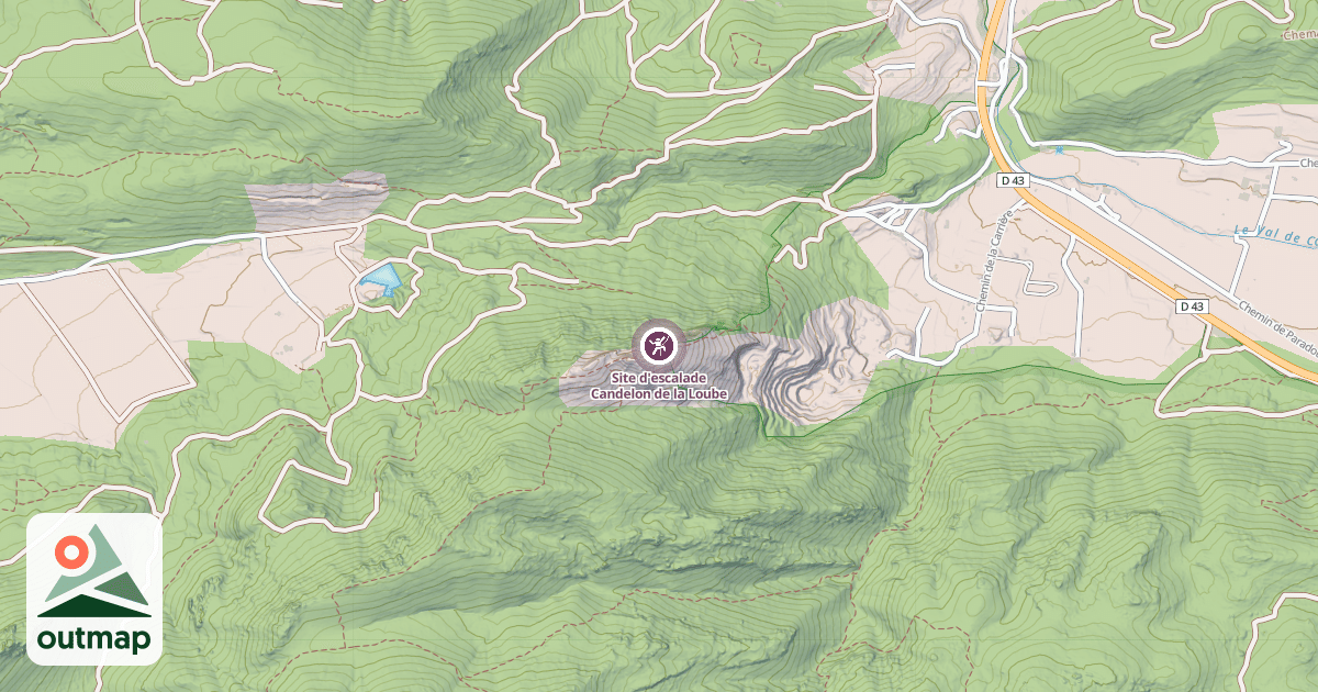 Map of Site d'escalade Candelon de la Loube