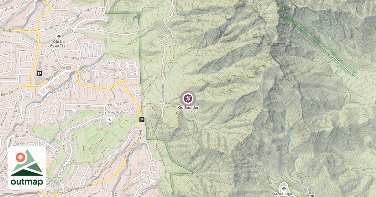 Map of Xiu Boulder