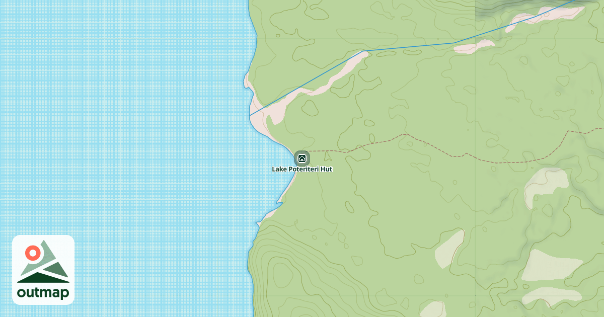 Map of Lake Poteriteri Hut