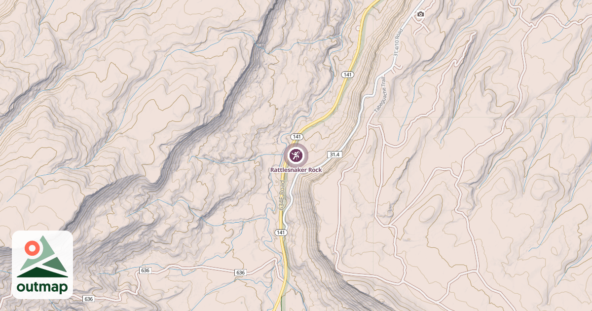 Map of Rattlesnaker Rock