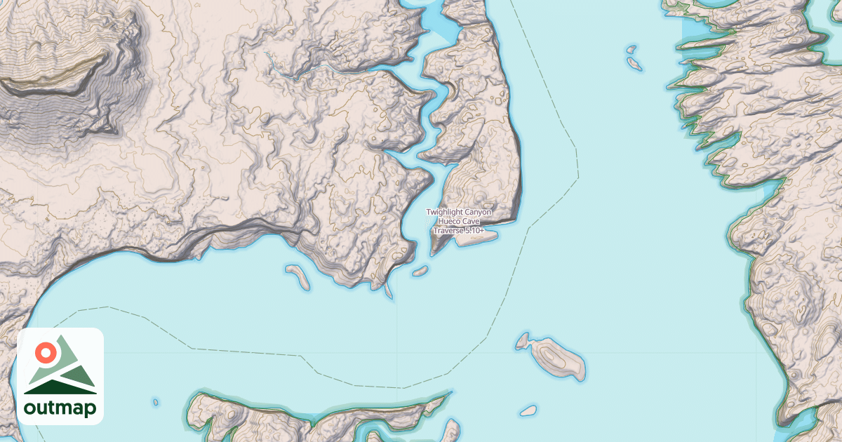 Map of Twighlight Canyon Hueco Cave Traverse