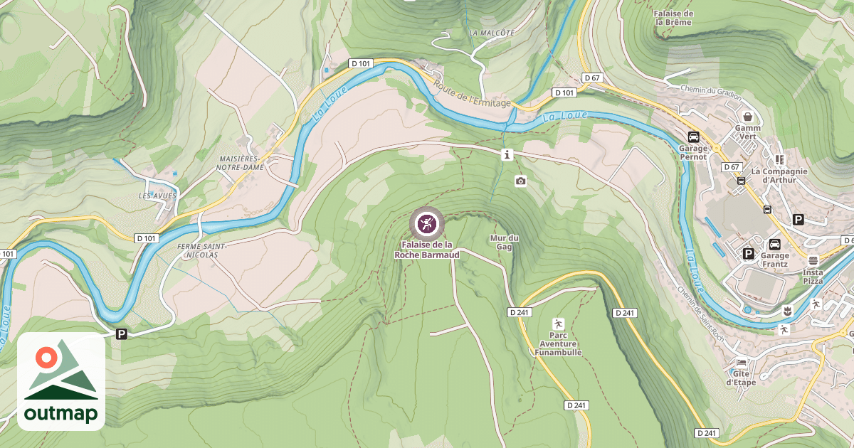 Map of Falaise de la Roche Barmaud