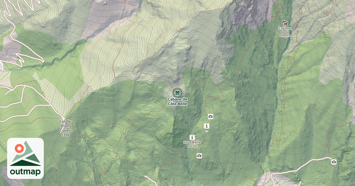 Map of Cabane de Côte-Belle