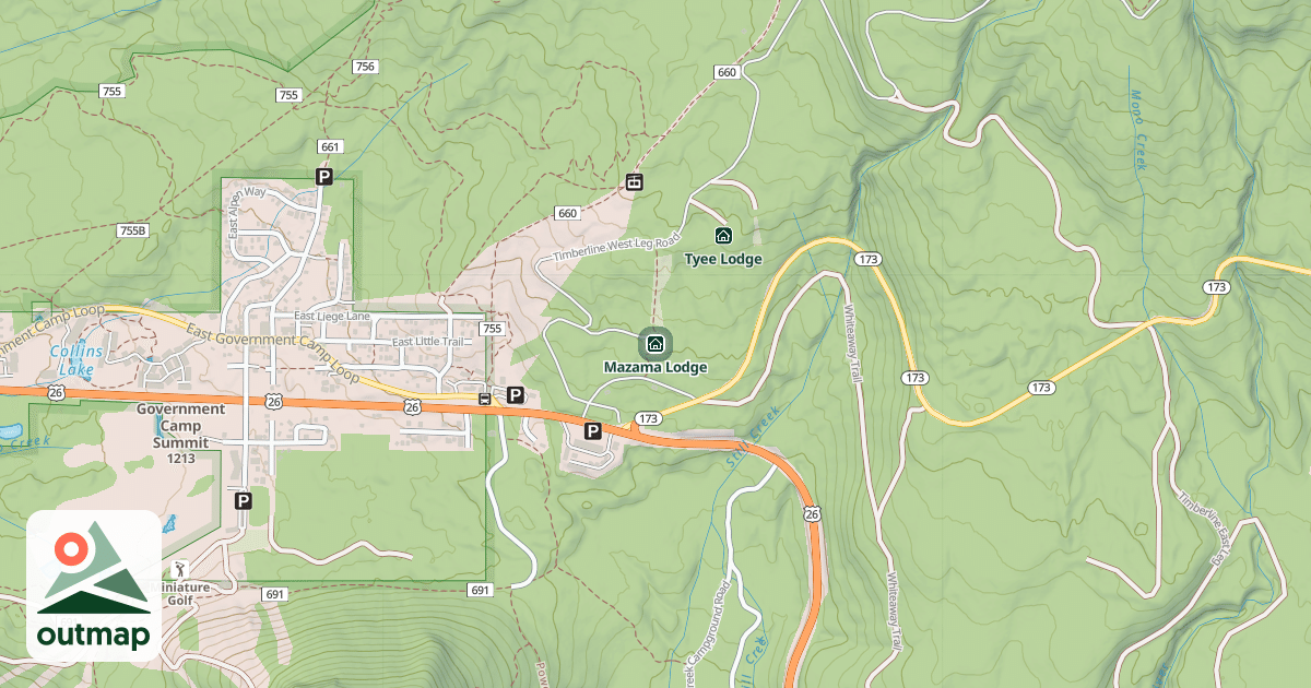 Map of Mazama Lodge