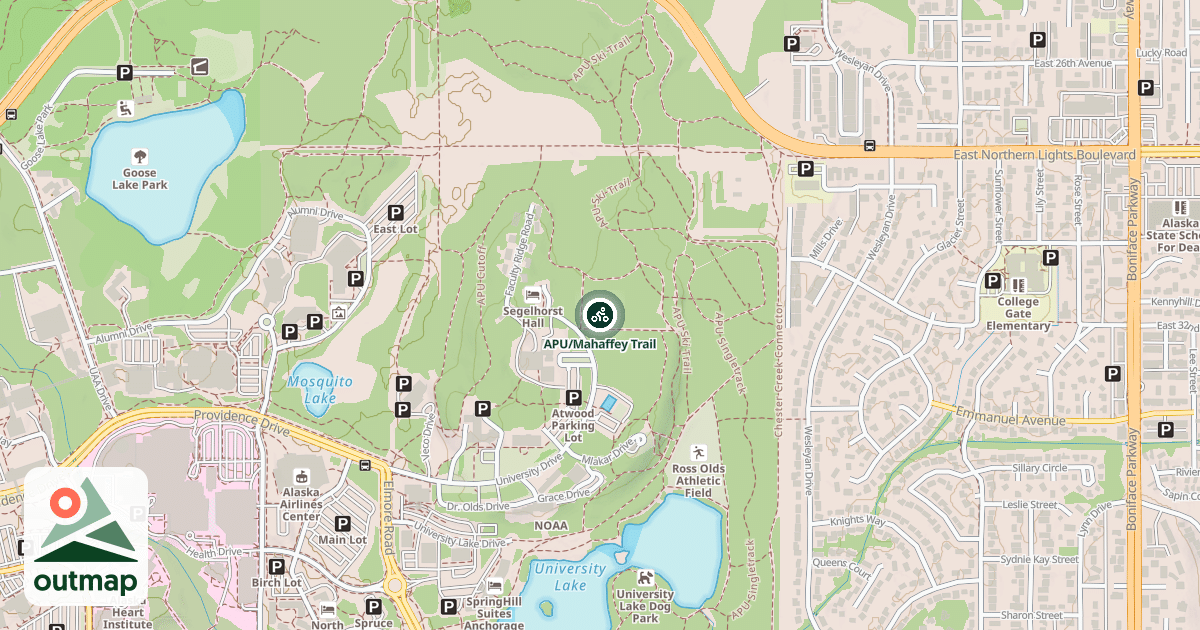 Map of APU/Mahaffey Trail