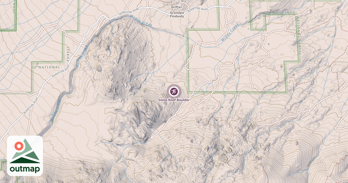 Map of Swiss Roof Boulder