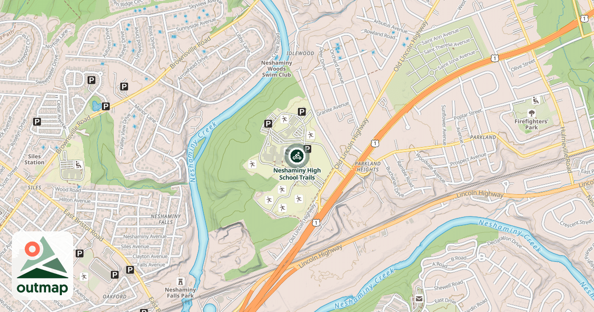 Map of Neshaminy High School Trails