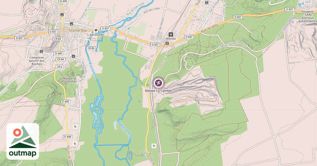 Map of Maisse La Comble