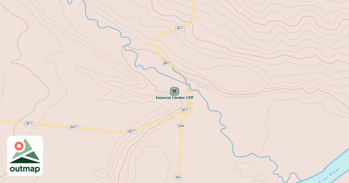 Map of Estancia Cóndor Cliff