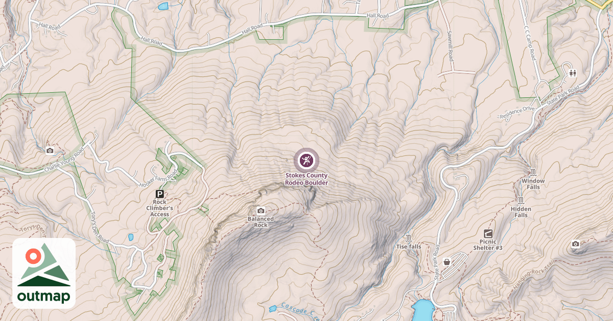 Map of Stokes County Rodeo Boulder