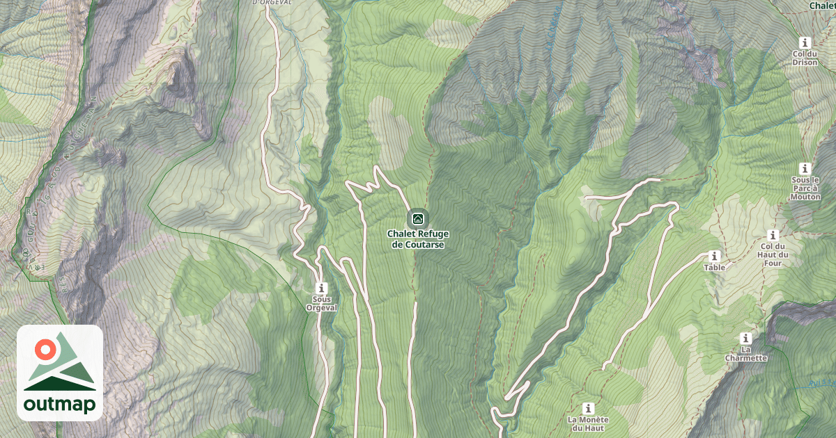 Map of Chalet Refuge de Coutarse
