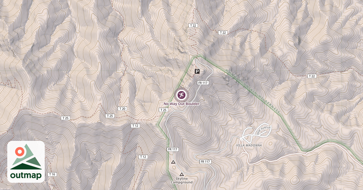 Map of No Way Out Boulder