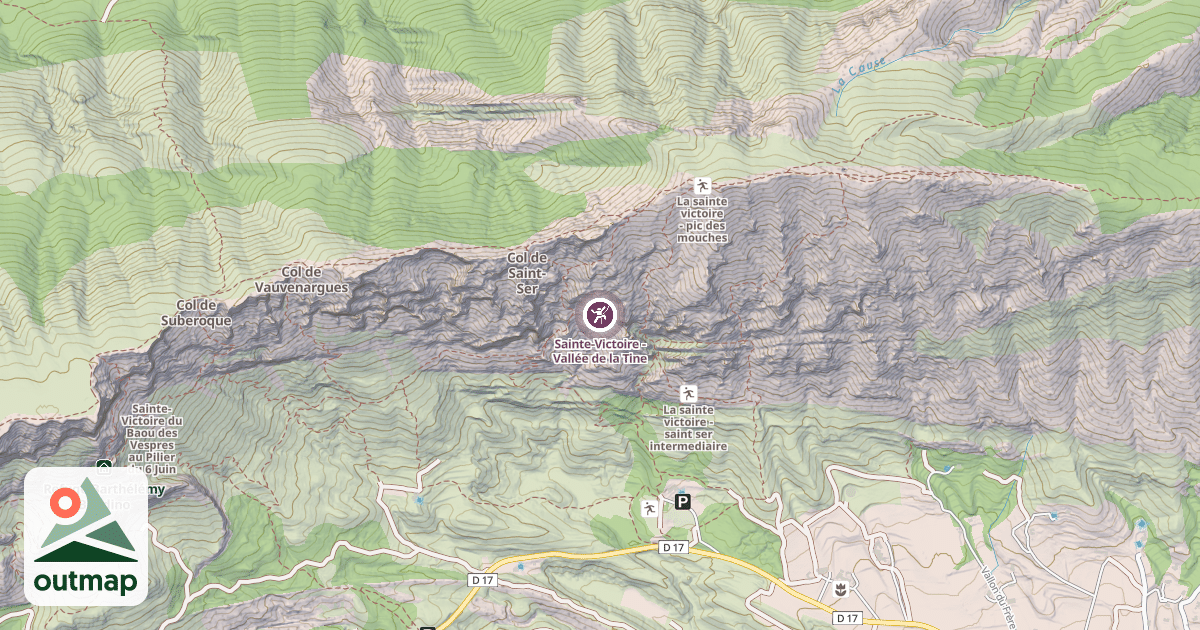 Map of Sainte-Victoire - Vallée de la Tine