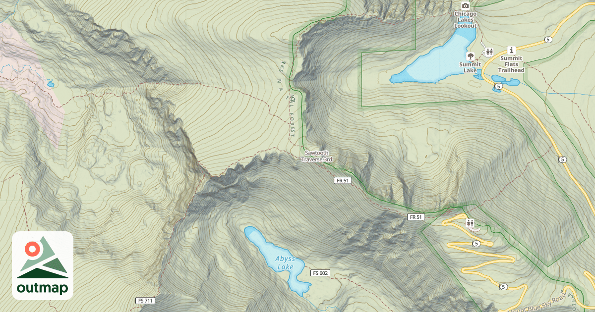 Map of Sawtooth Traverse