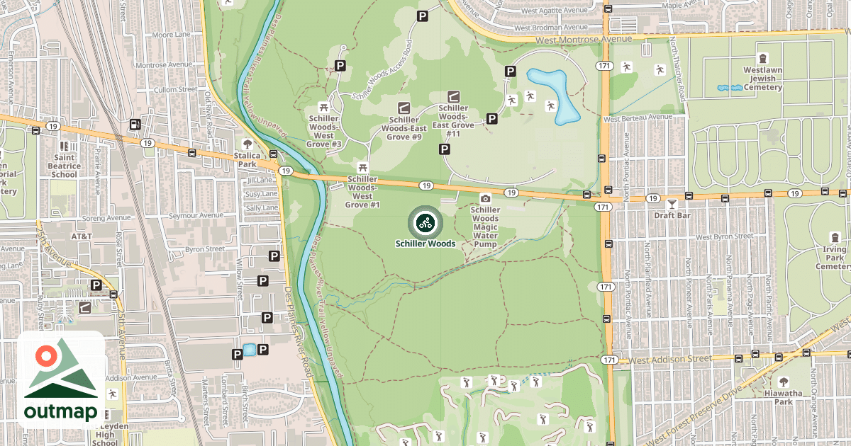 Map of Schiller Woods