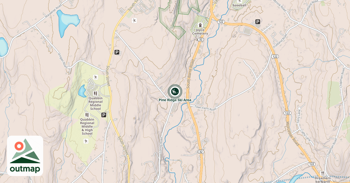 Map of Pine Ridge Ski Area