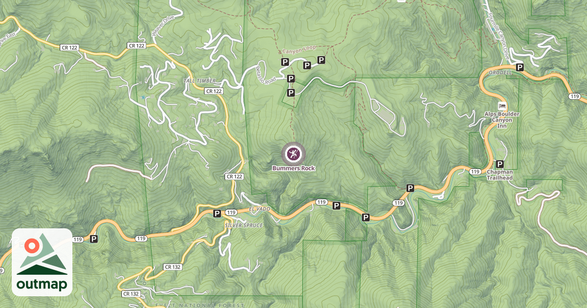 Map of Bummers Rock