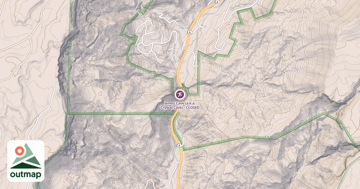 Map of Jemez Cave (a.k.a. Crystal Cave) - CLOSED
