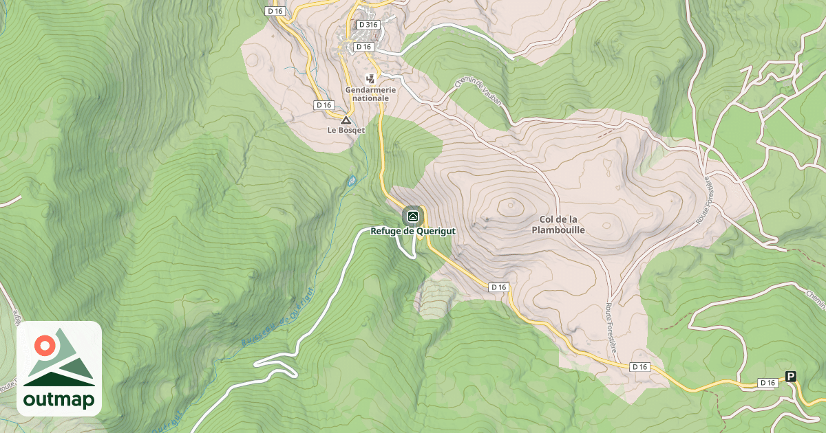 Map of Refuge de Querigut