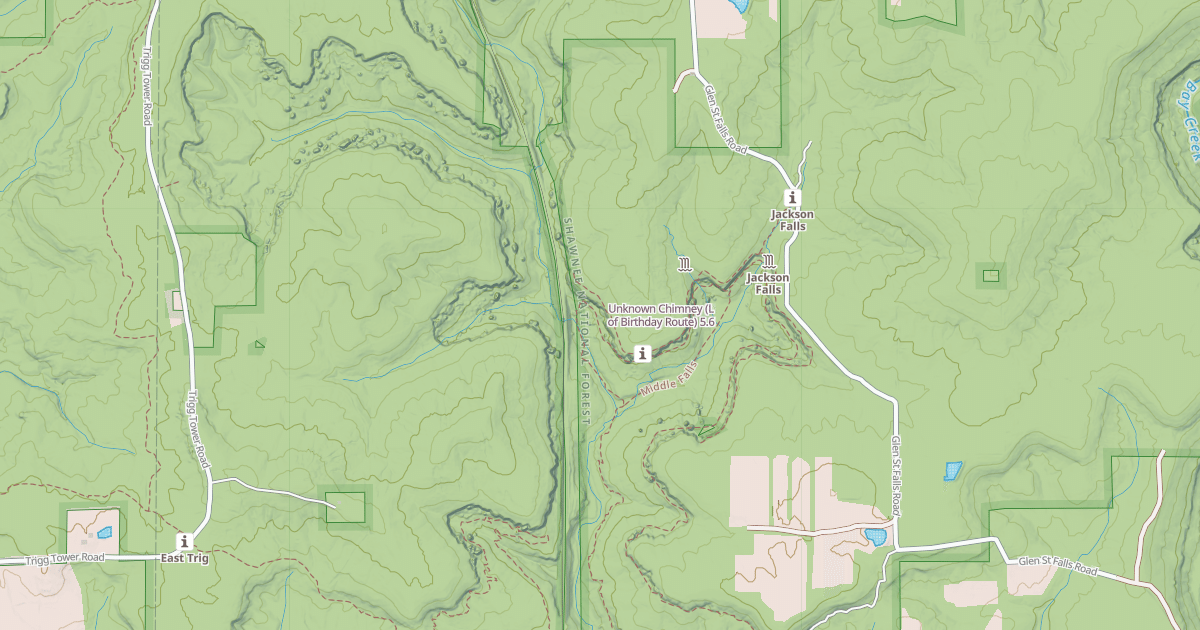 Map preview of Unknown Chimney (L of Birthday Route)