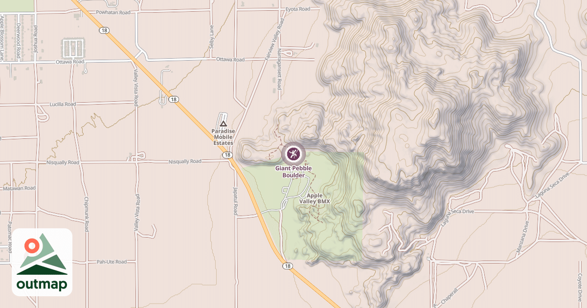 Map of Giant Pebble Boulder