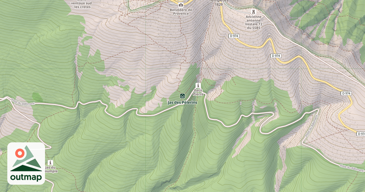 Map of Jas des Pèlerins