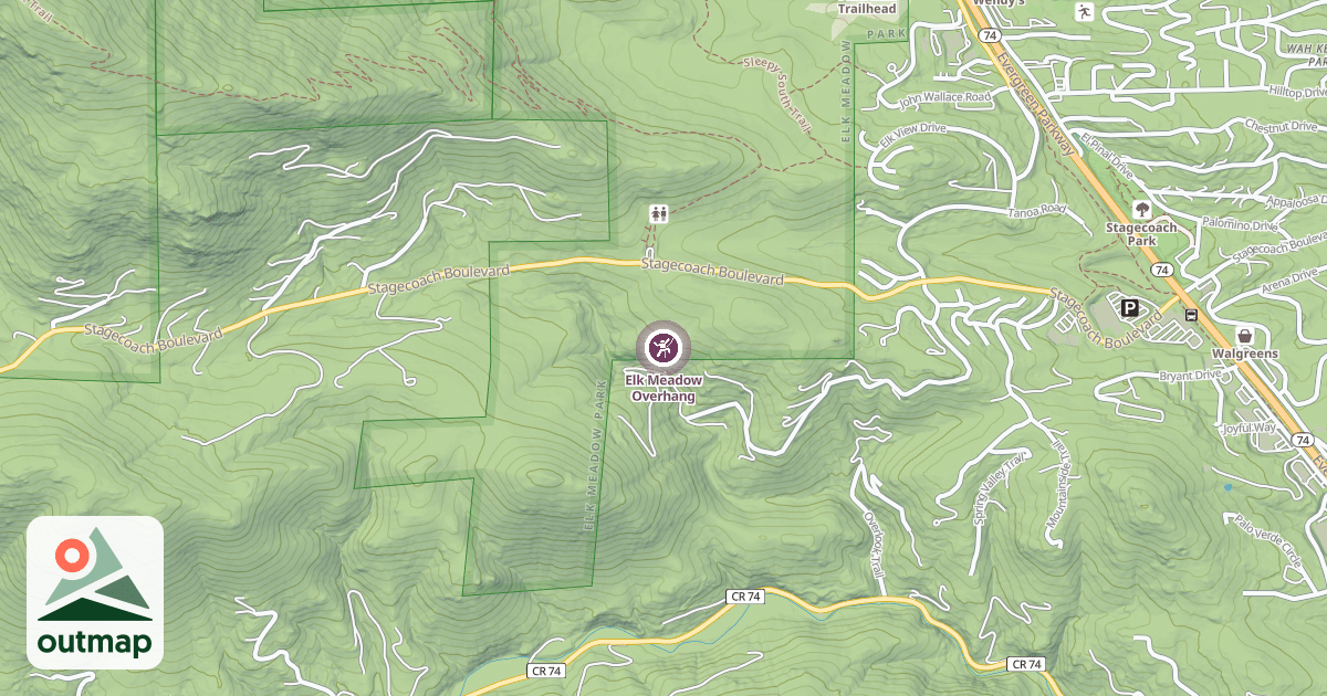 Map of Elk Meadow Overhang