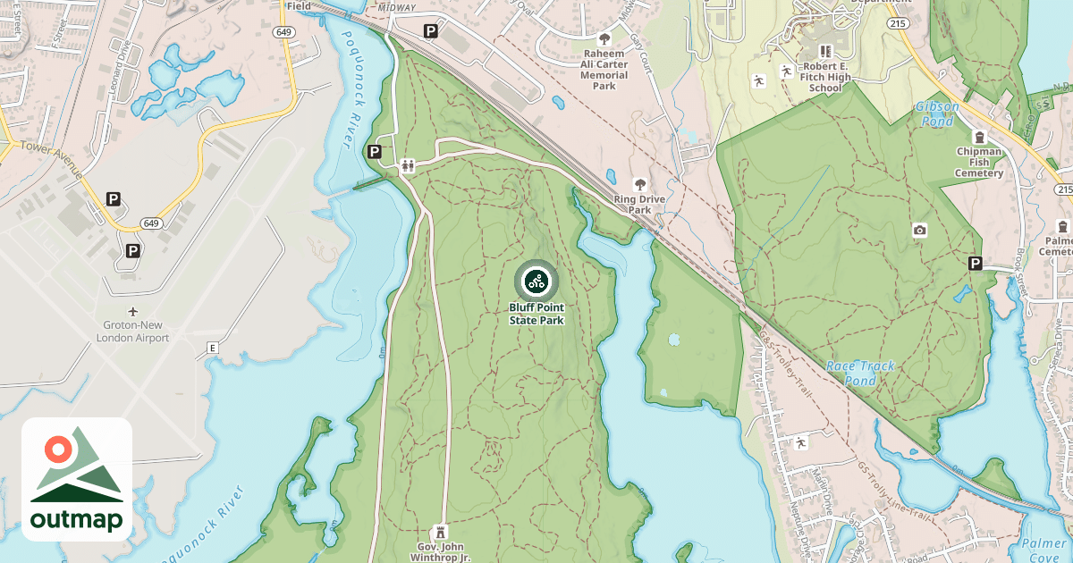 Map of Bluff Point State Park