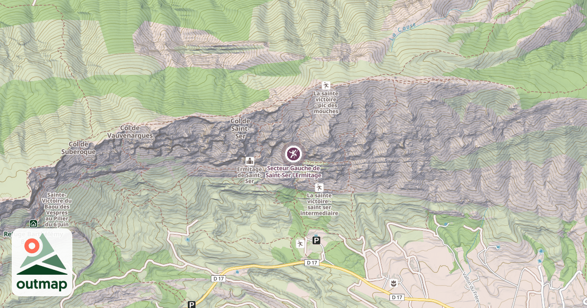 Map of Secteur Gauche de Saint-Ser l'Ermitage