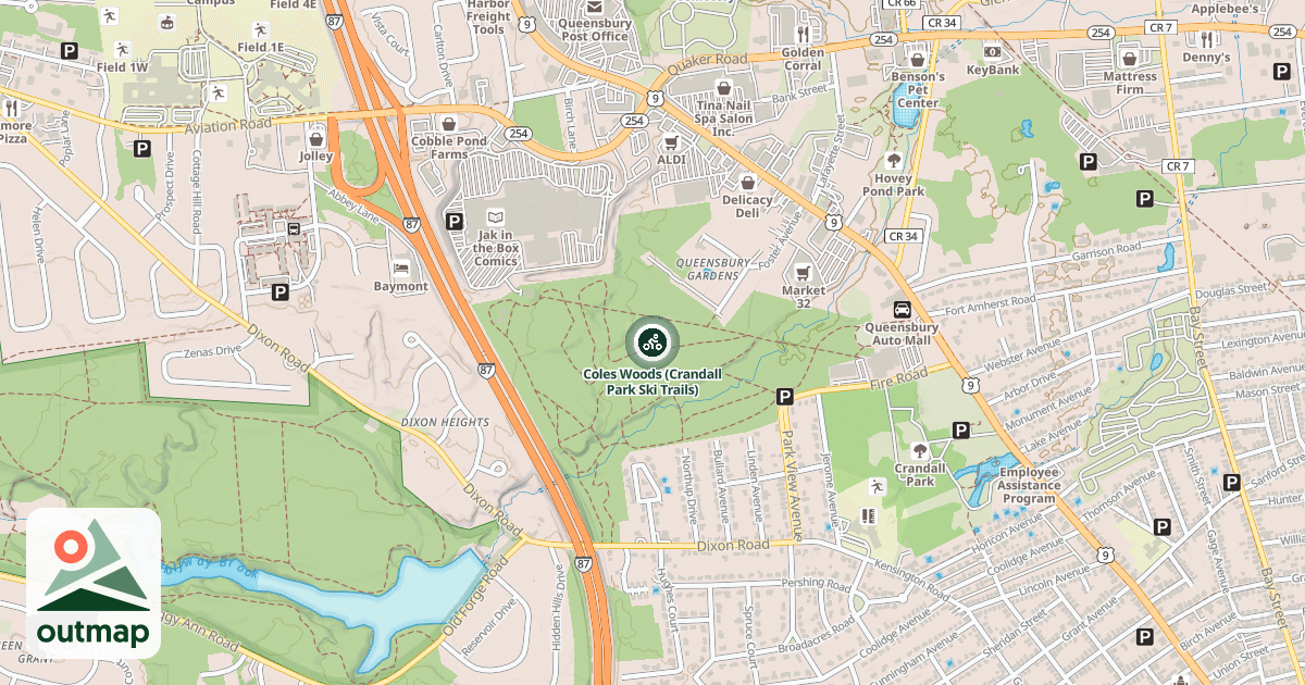 Map of Coles Woods (Crandall Park Ski Trails)