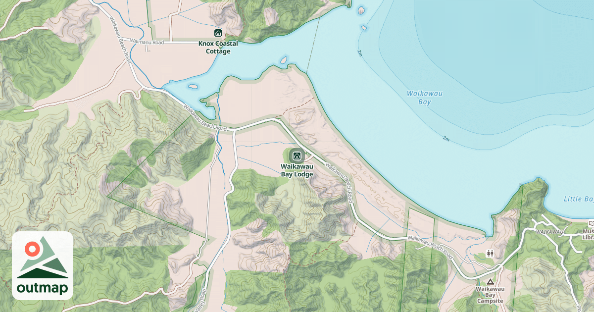Map of Waikawau Bay Lodge