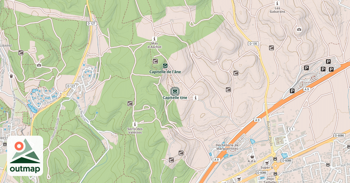 Map of Capitelle tine