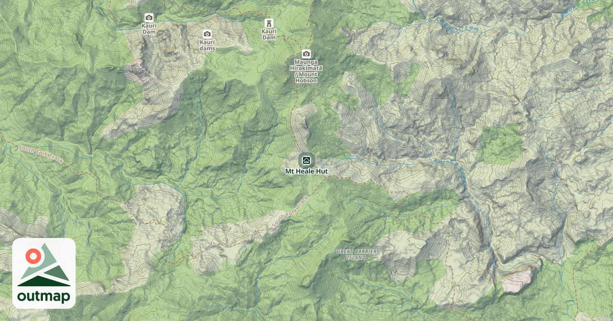 Map of Mt Heale Hut
