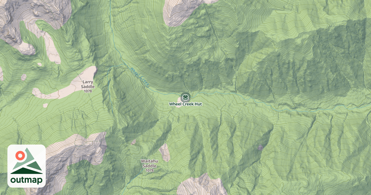 Map of Wheel Creek Hut