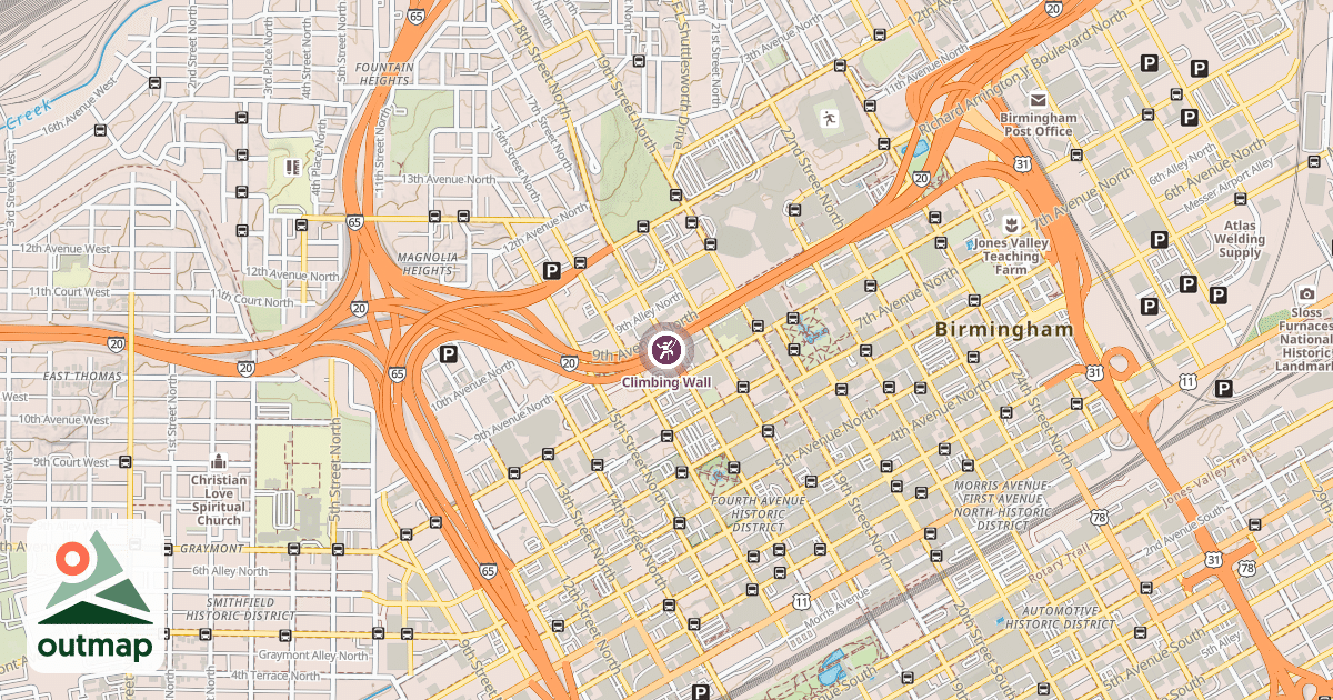 Map of Climbing Wall