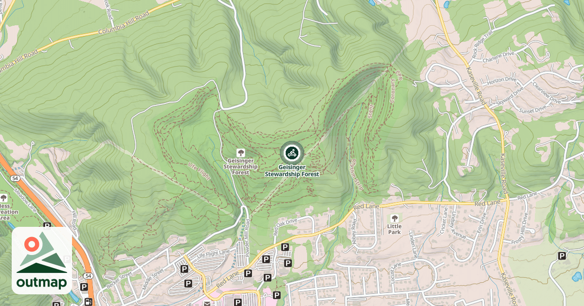 Map of Geisinger Stewardship Forest