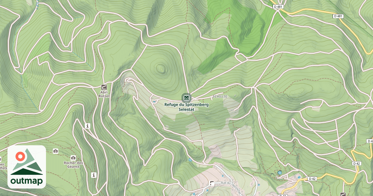 Map of Refuge du Spitzenberg Selestat