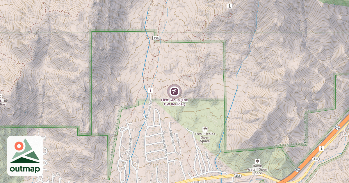 Map of First Group (The OW Boulder)