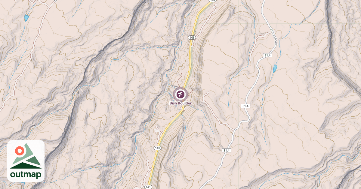 Map of Bish Boulder