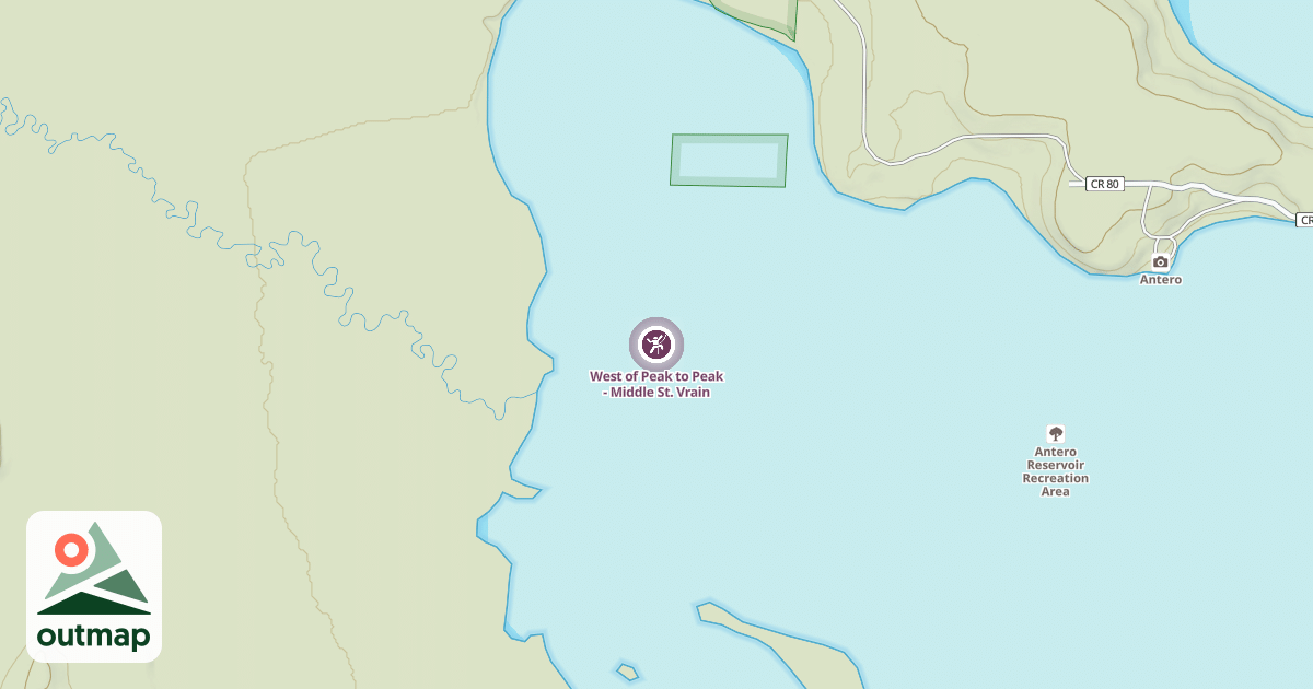Map of West of Peak to Peak - Middle St. Vrain