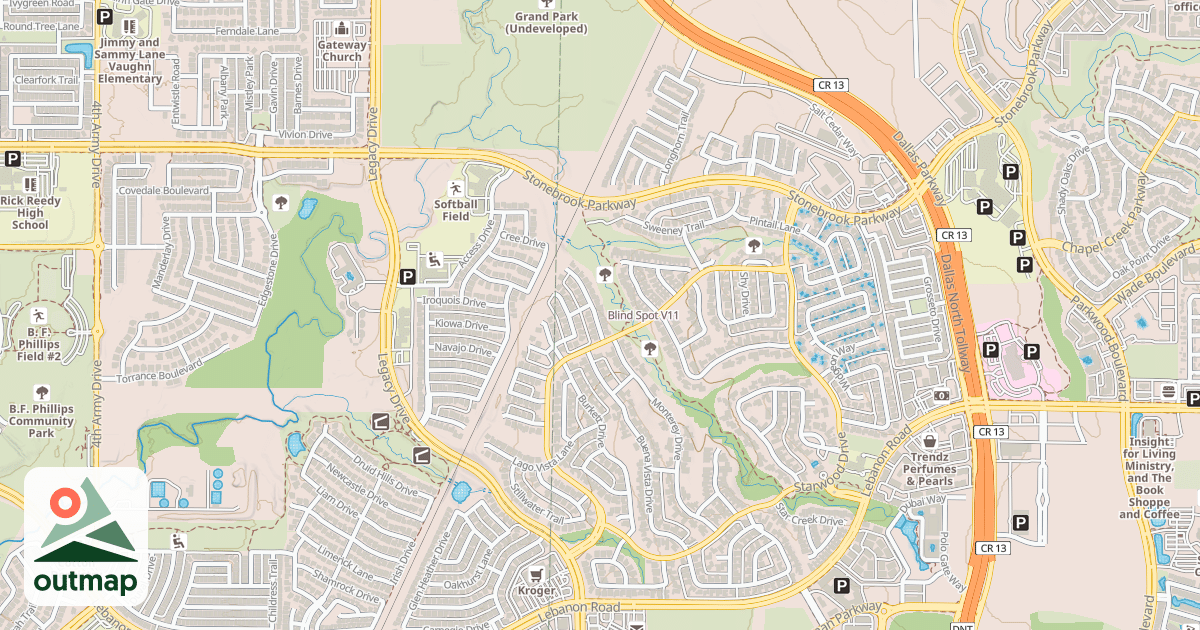 Map of Blind Spot in Collin