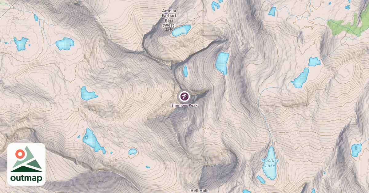 Map of Simmons Peak