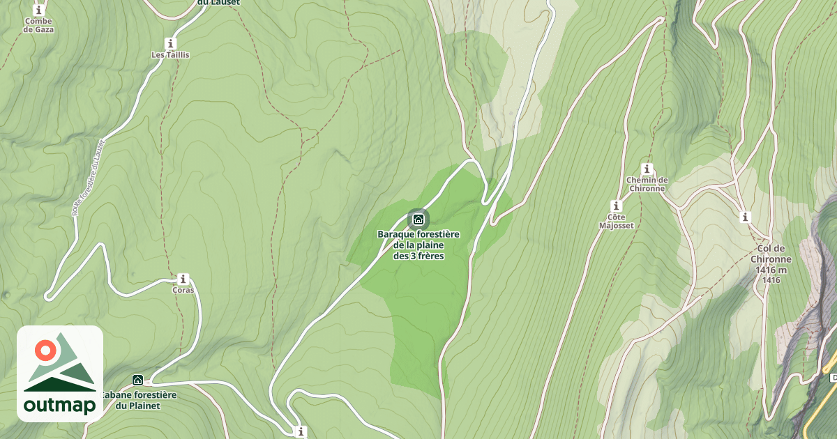 Map of Baraque forestière de la plaine des 3 frères