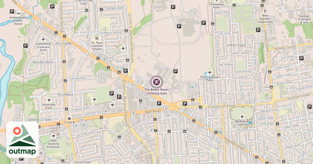 Map of The Boiler Room Climbing Gym